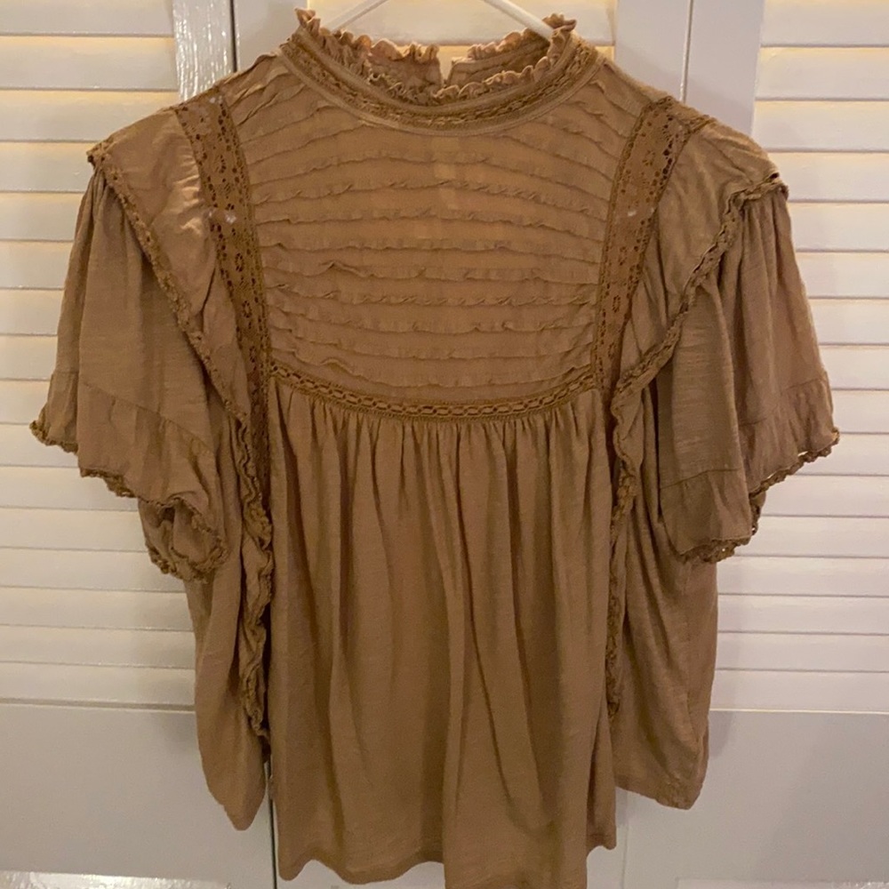 Tan Free People blouse size small